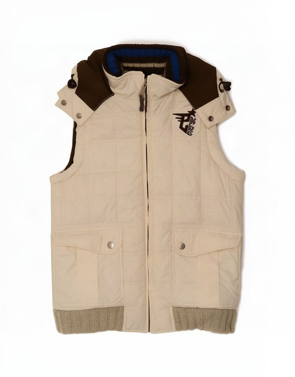 Gilet căptușit cu glugă pentru femei Energie UK 14 Medium White Colorblock Poliamidă