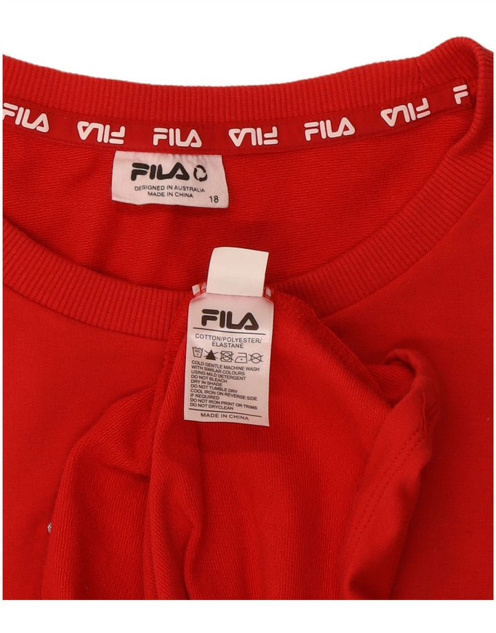 Rochie de bază cu grafică Fila pentru femei UK 18 XL bumbac roșu