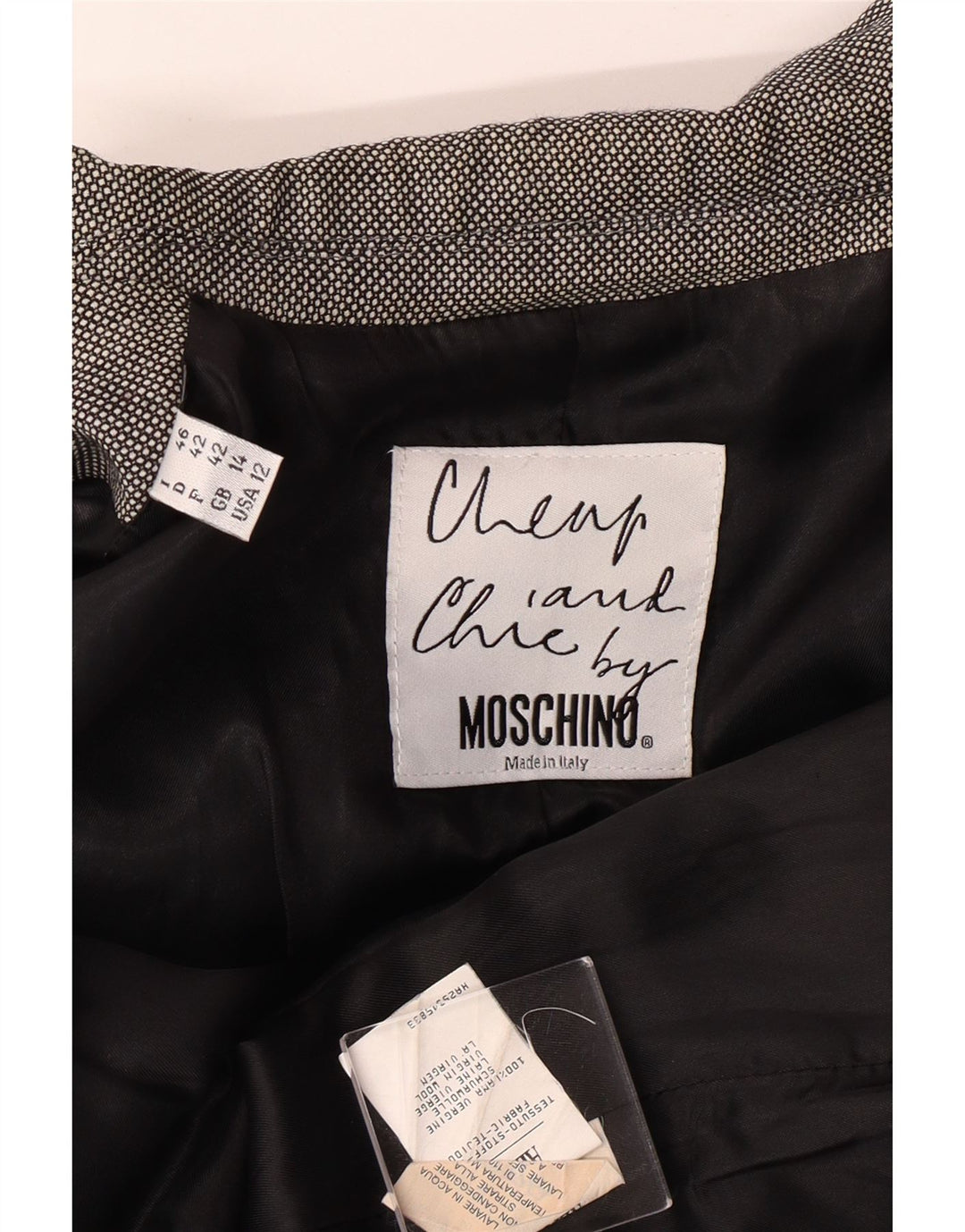 MOSCHINO Jachetă Blazer pentru femei ieftină și elegantă UK 14 mare, gri, clasică