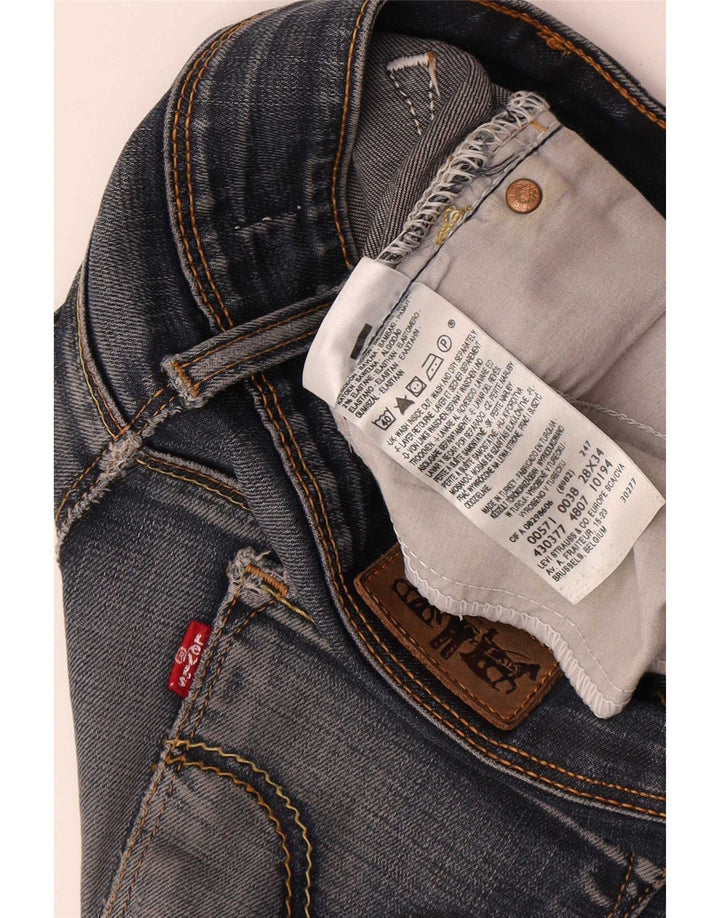 Blugi Levi's 571 Super Low Slim W28 L34 Bumbac albastru