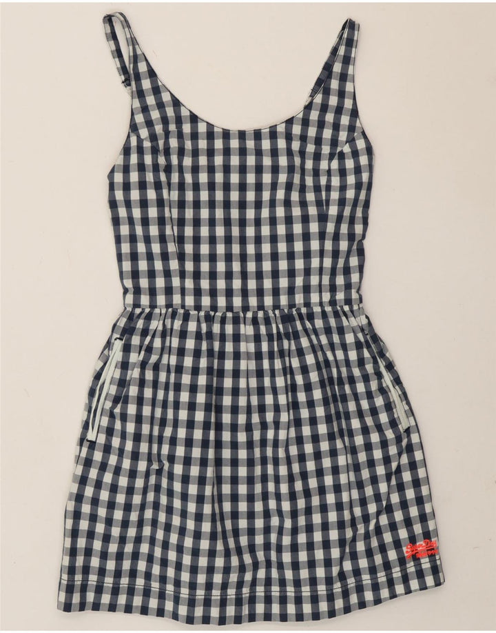 Rochie de soare pentru femei Superdry UK 10 mic, bleumarin, bumbac vichy