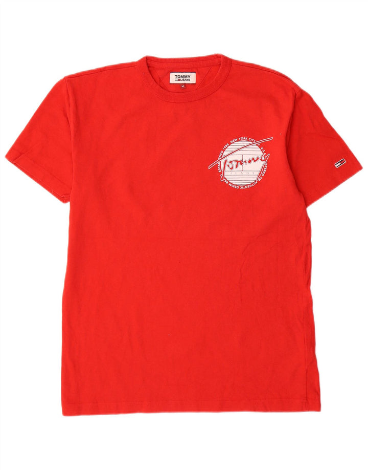 Tricou grafic Tommy Hilfiger pentru bărbați Top din bumbac roșu mediu
