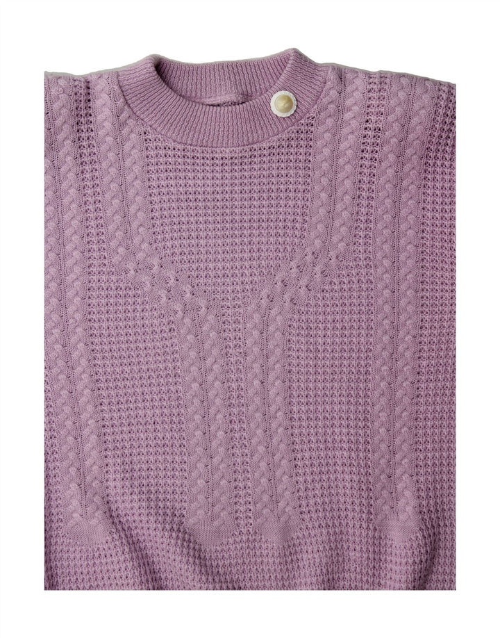 VINTAGE Womens Crew Neck Jumper Sweater UK 14 Medium Purple Vintage Vintage and Second-Hand Vintage from Messina Hembry 