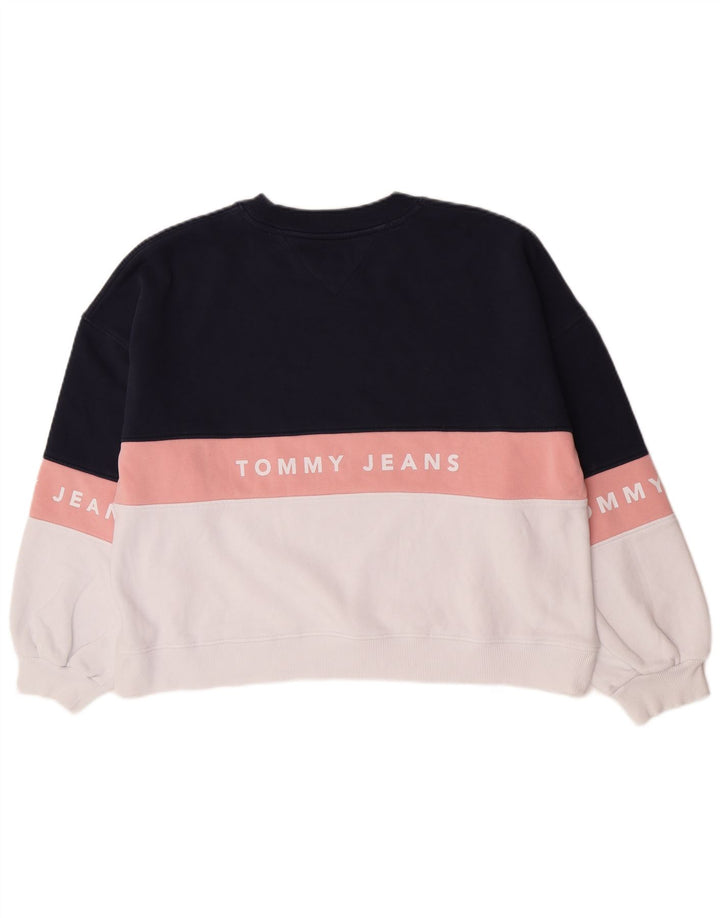 Pulover de hanorac grafic Tommy Hilfiger pentru femei UK 14 Medium Bleumarin