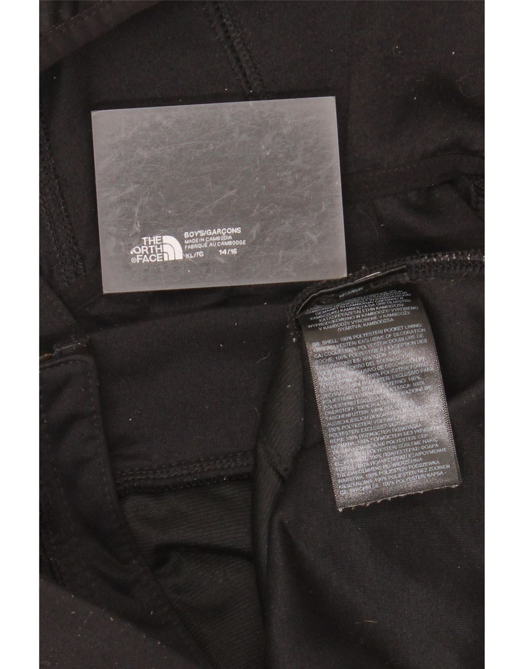 THE NORTH FACE Pulover cu glugă cu fermoar pentru băieți 14-15 ani XL poliester negru