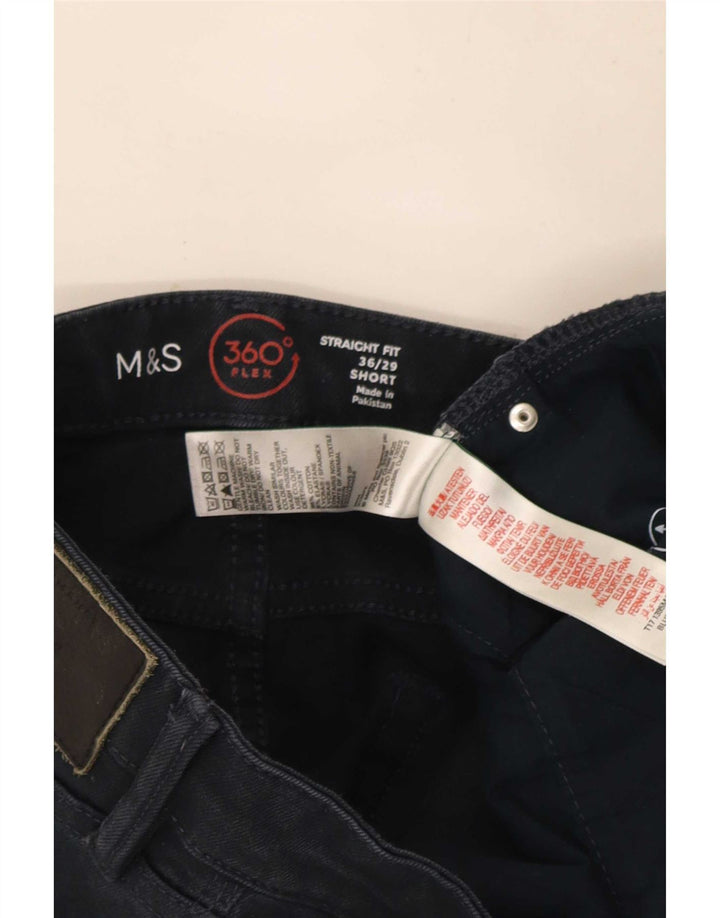 Blugi drepti pentru bărbați Marks & Spencer W36 L29 Bumbac bleumarin