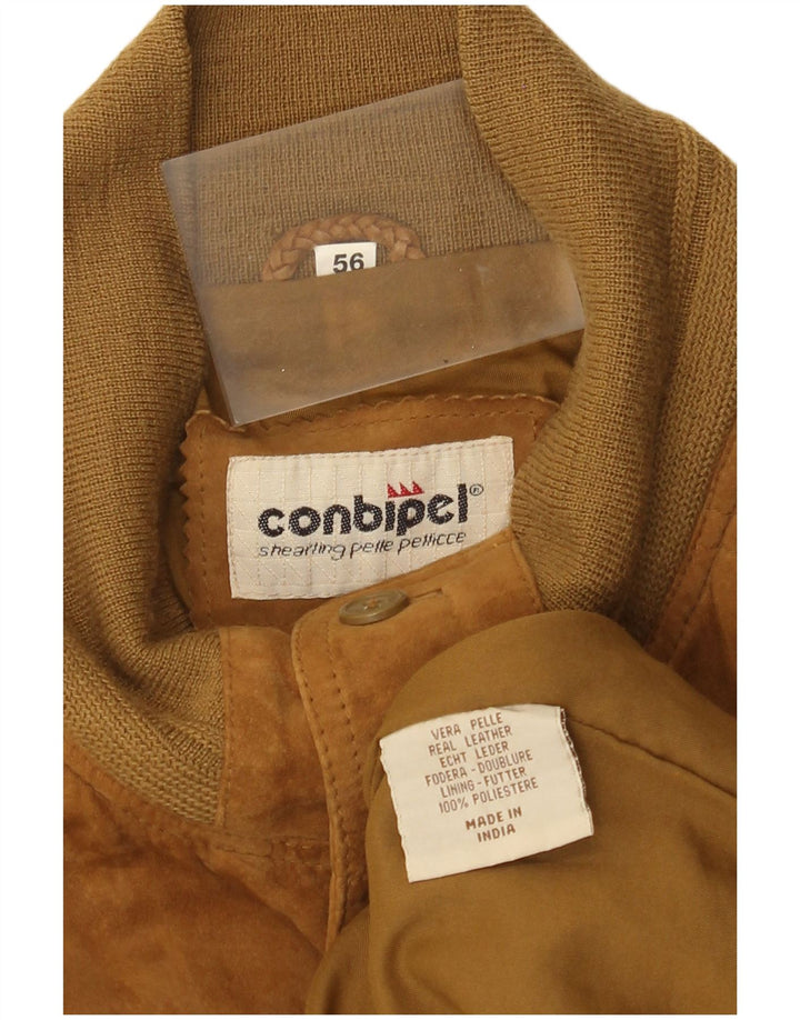 Bomber Conbipel pentru bărbați din piele intoarsa IT 56 2XL din piele bej