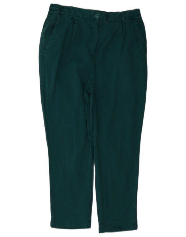 Pantaloni tăiați Benetton pentru femei UK 12 Medium L32 L25 Bumbac verde