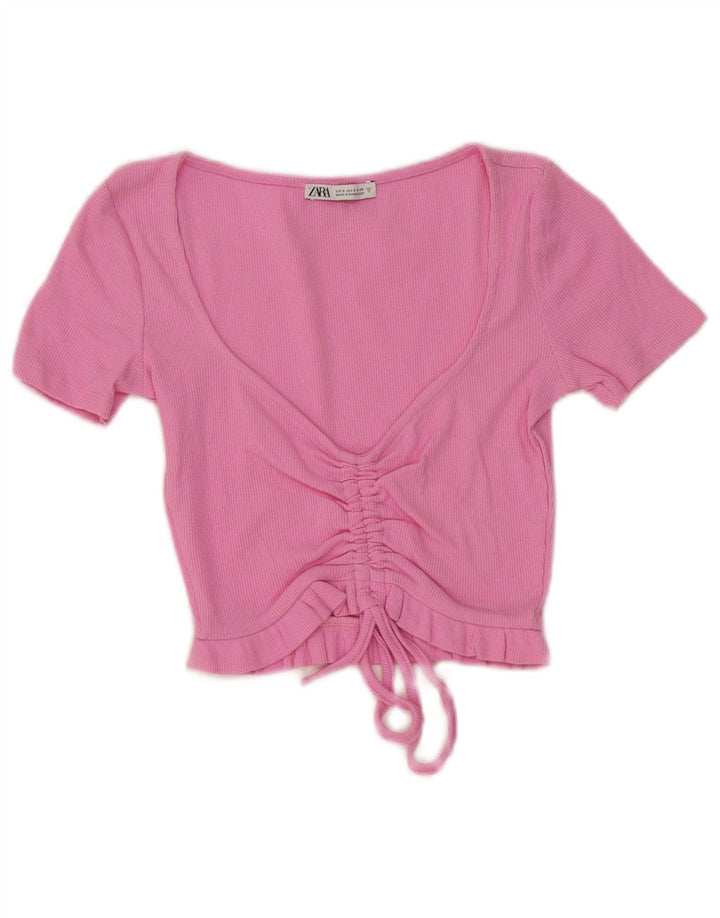 Top Crop pentru femei Zara UK 8 Small Pink