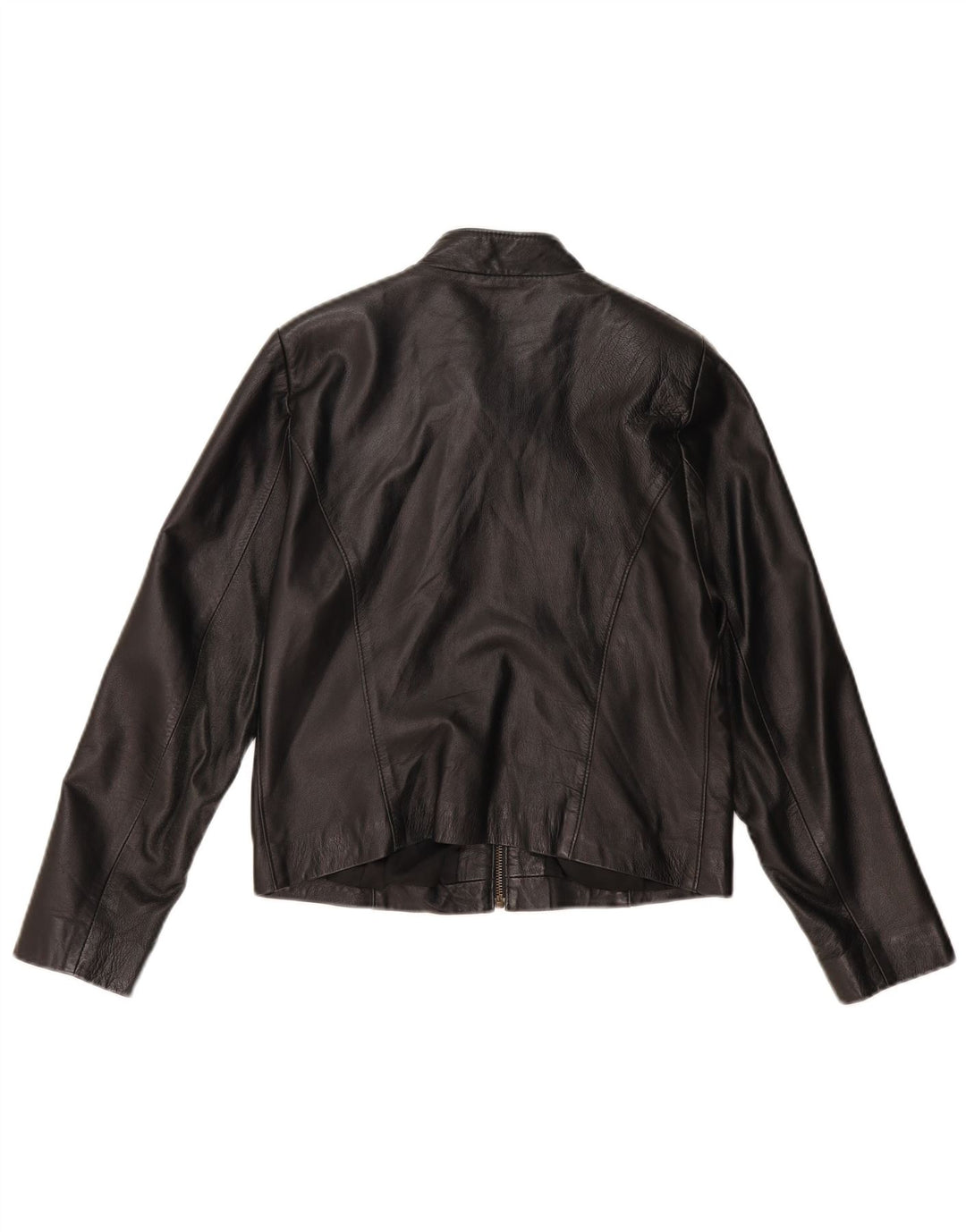 Jachetă de piele pentru femei VINTAGE Crop UK 14 Medium Black Leather