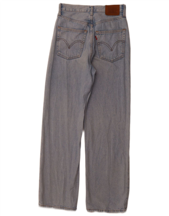 LEVI'S Womens Ribcage Straight Jeans W25 L26 Blue Cotton