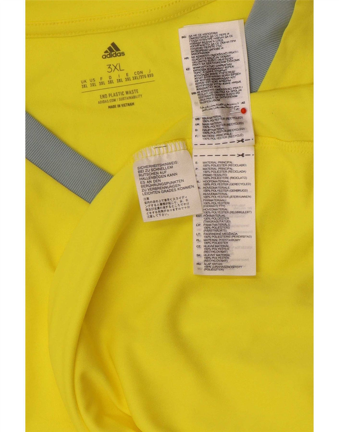 Top pentru bărbați Adidas cu mânecă lungă, 3XL, galben, poliester