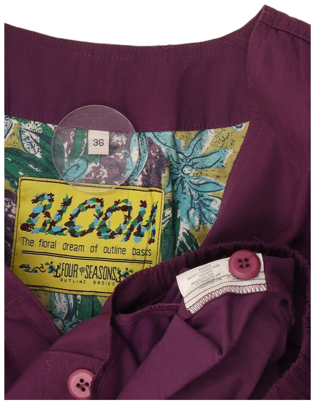 Jachetă vintage supradimensionată pentru femei EU 36 Poliester violet mic