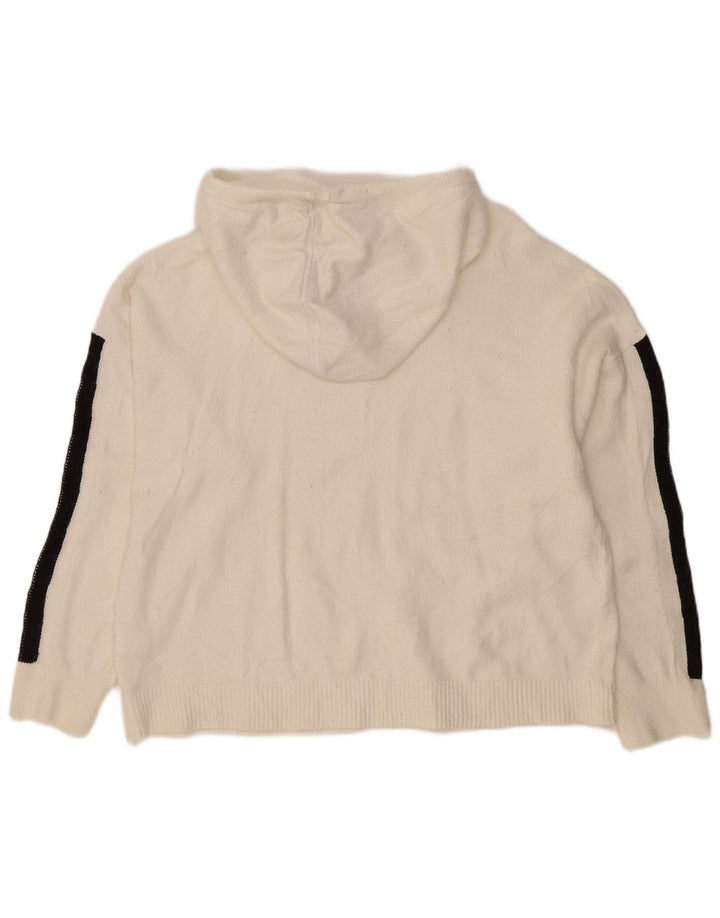 Pulover oversized crop jumper Tommy Hilfiger pentru femei UK 14 Medium White