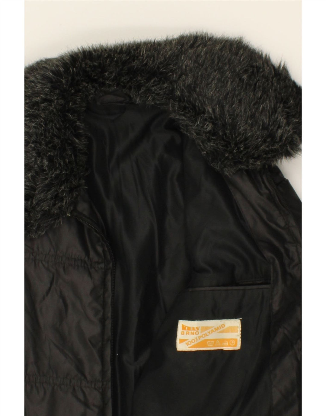 VINTAGE Womens Padded Coat UK 18 XL Black Polyamide Vintage Vintage and Second-Hand Vintage from Messina Hembry 