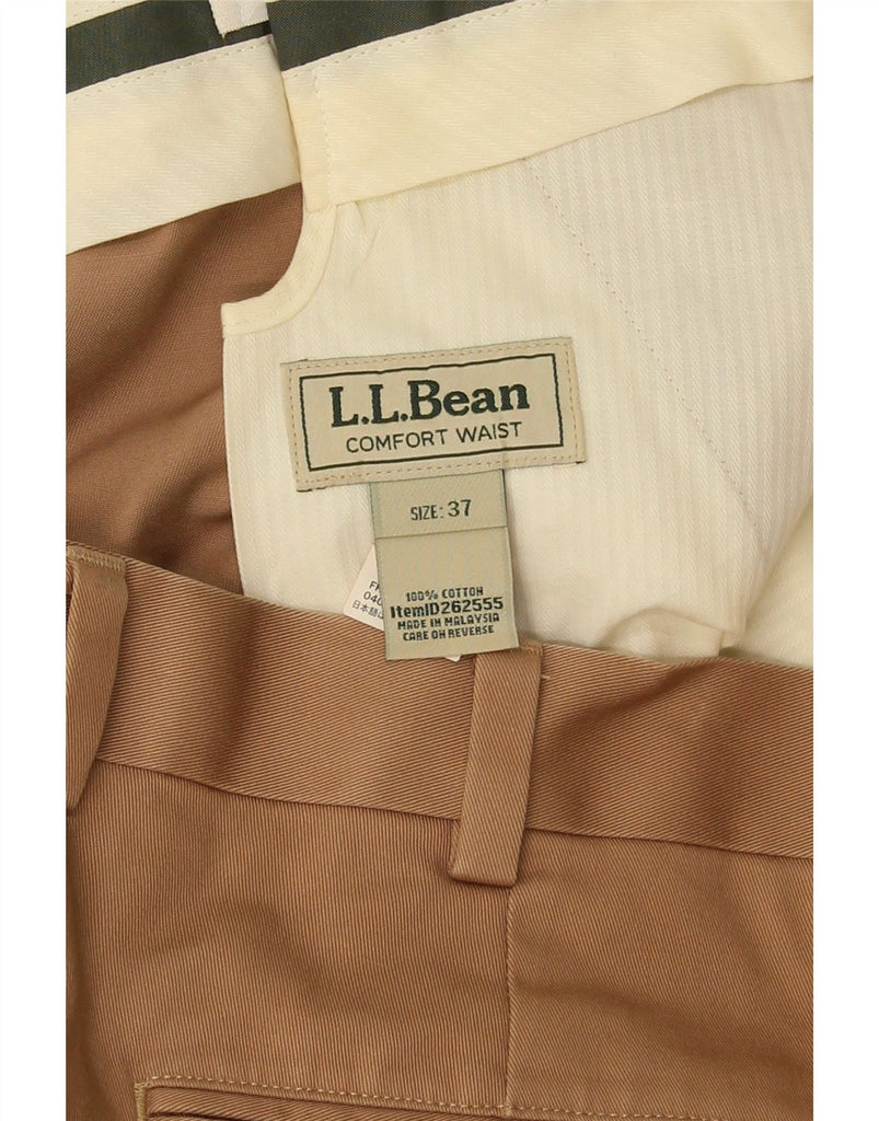 L.L.BEAN Mens Straight Chino Trousers W37 L33 Brown Cotton Vintage L.L.Bean and Second-Hand L.L.Bean from Messina Hembry 