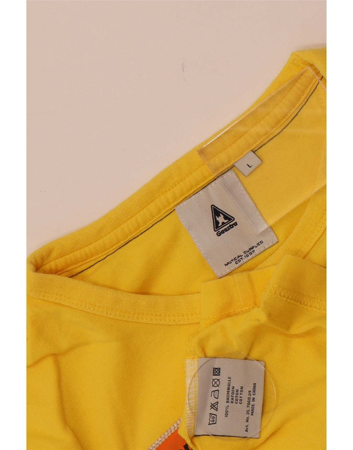 Tricou grafic pentru bărbați Gaastra Top mare din bumbac galben