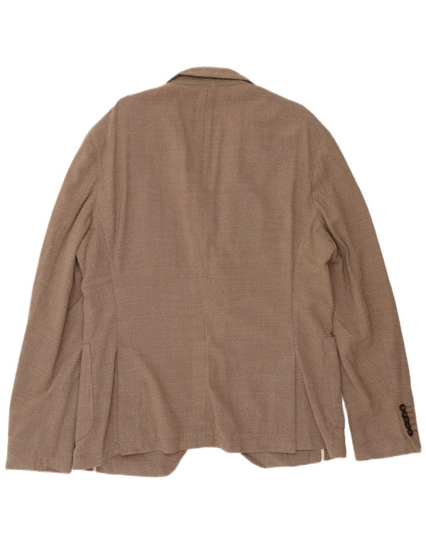 Jachetă pentru bărbați Hugo Boss Slim Fit cu 2 nasturi EU 56 3XL maro Lână virgină