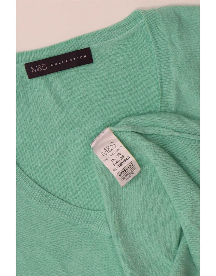 Marks & Spencer Pulover supradimensionat pentru femei cu decolteu în V UK 10 Small Green