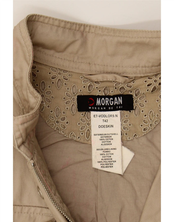 MORGAN Womens Military Jacket IT 42 Medium Beige Cotton Vintage Morgan and Second-Hand Morgan from Messina Hembry 
