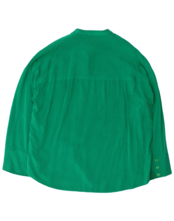 Bluză cămașă supradimensionată pentru femei Zara UK 10 Small Green Viscose