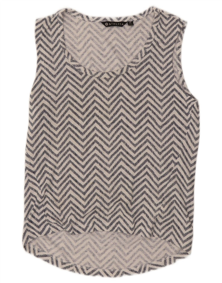 Bluză fără mâneci pentru femei Athleta UK 6 XS White Chevron Modal