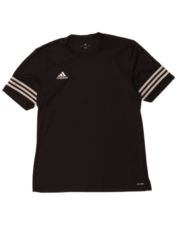 Tricou Adidas Climalite pentru bărbați Top mare din poliester negru