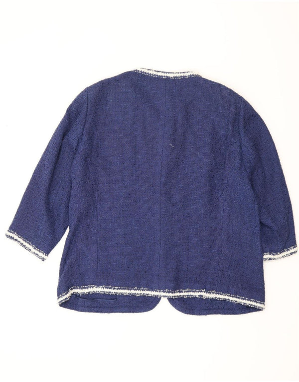 Luisa Spagnoli jachetă pentru femei cu mâneci 3/4 IT 50 XL bleumarin viscoză