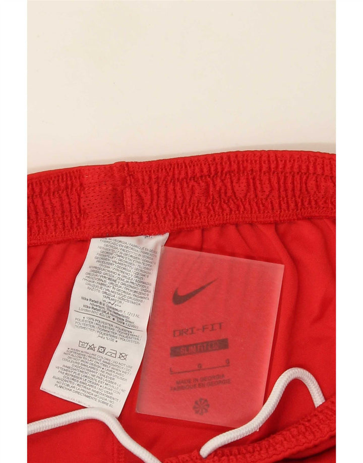 Pantaloni scurți sport subțiri Nike Dri Fit pentru bărbați, poliester roșu mare