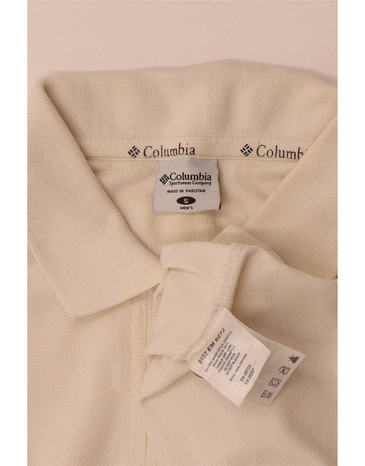 Tricou polo Columbia pentru bărbați, mic din bumbac alb