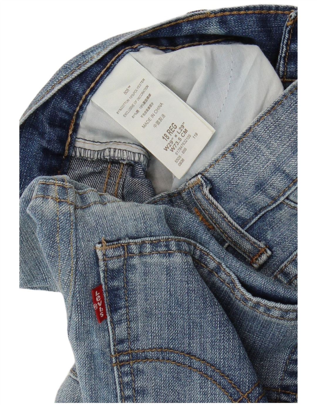 Blugi conici pentru fete 505 LEVI'S 15-16 ani L29 L29 Bumbac albastru
