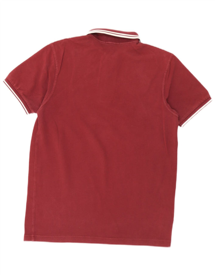 Cămașă polo Fred Perry pentru bărbați, bumbac cu dungi burgundy