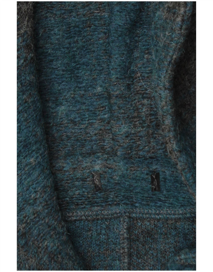 Duffle Coat pentru femei vintage cu glugă UK 16, mare, turcoaz