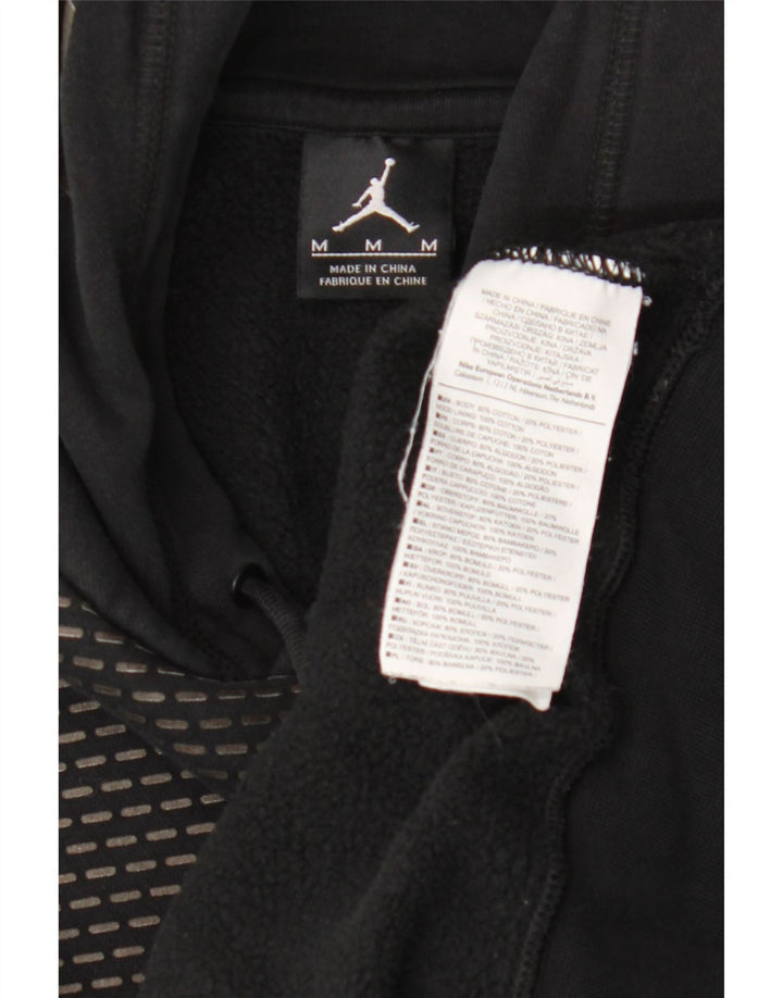 Jumper Jordan pentru bărbați cu capota cu grafică, bumbac mediu negru