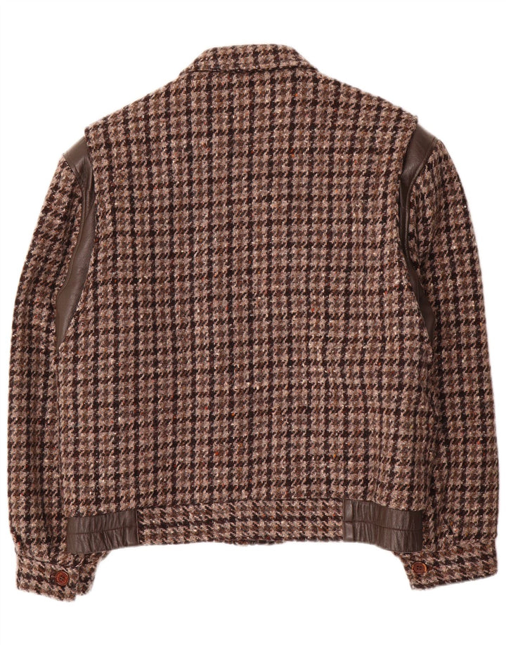 Dimensiuni Jachetă Bomber pentru bărbați IT 46 Lână maro mică Houndstooth