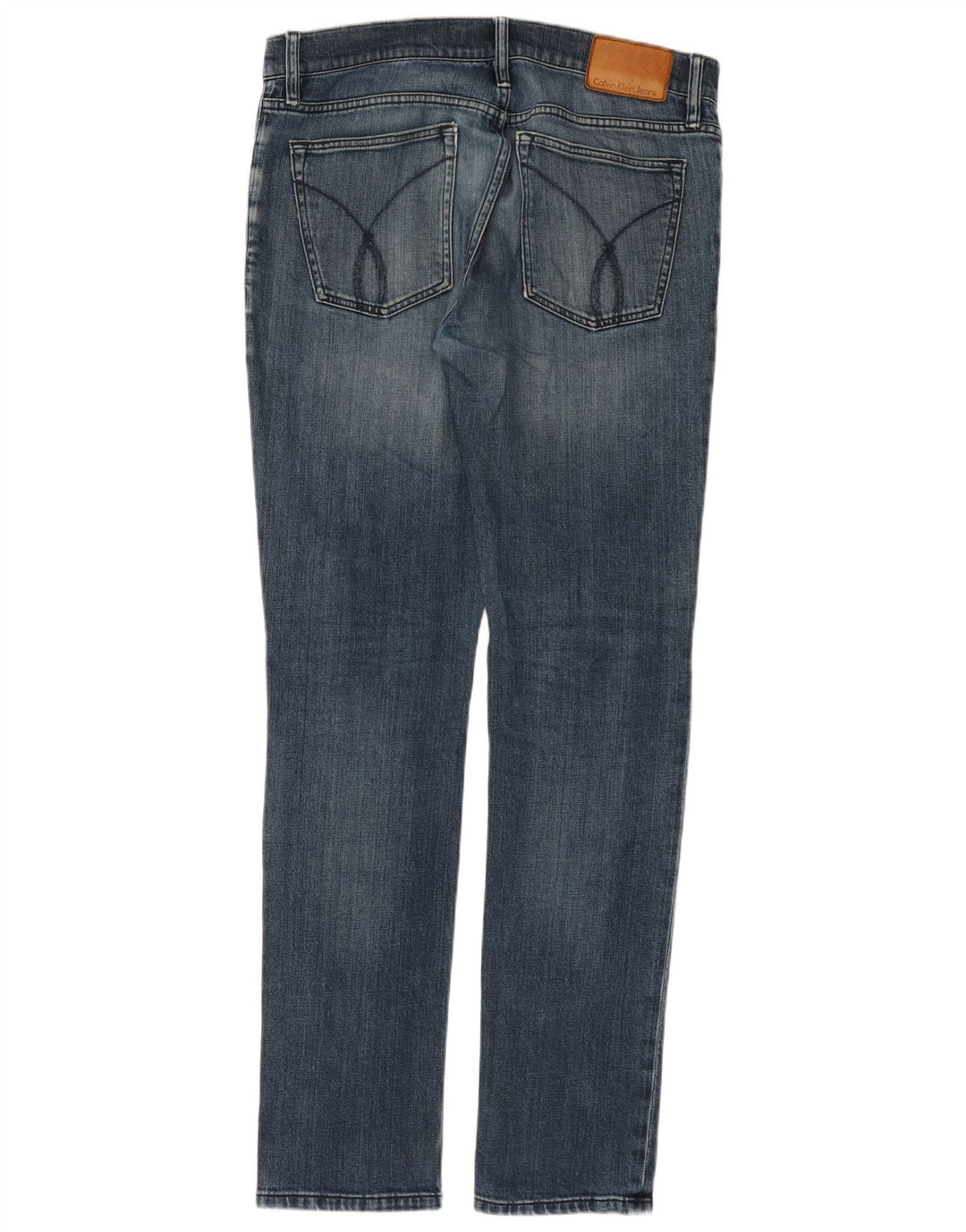 Blugi slim pentru bărbați CALVIN KLEIN Distressed Slim W32 L34 Blue Bumbac