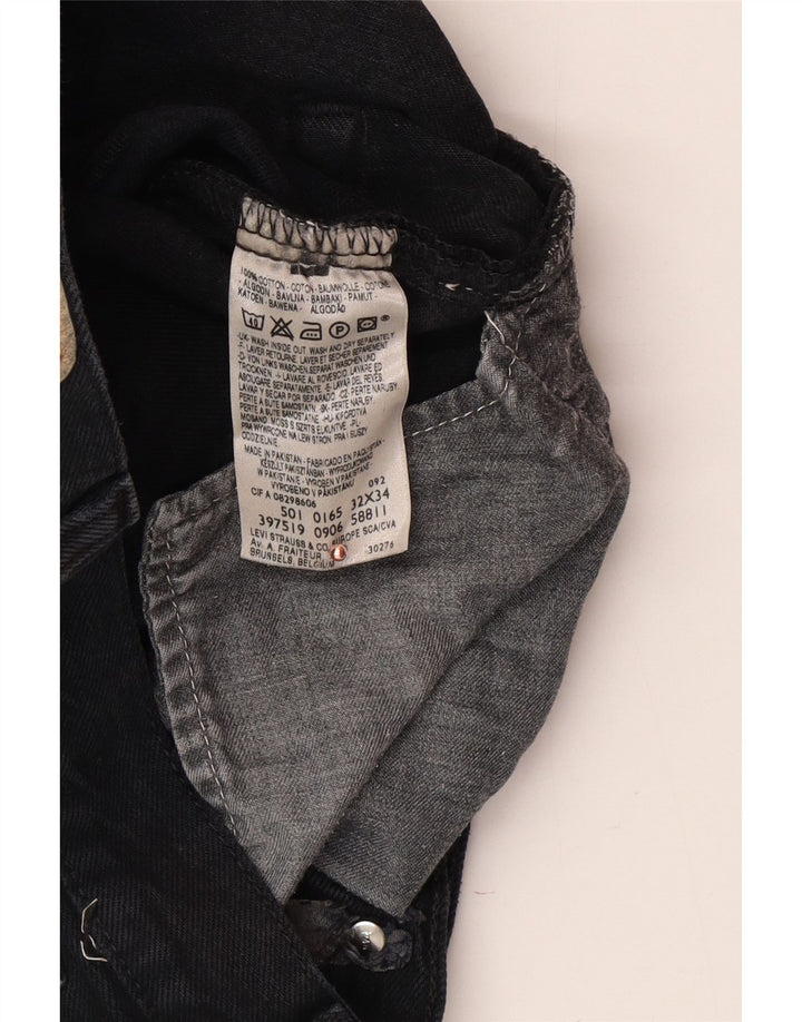 Pantaloni scurți din blugi pentru bărbați LEVI'S 501 W32 bumbac mediu negru