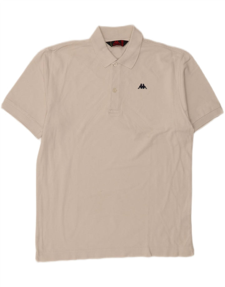 ROBE DI KAPPA Mens Polo Shirt Medium Off White Cotton Vintage Robe Di Kappa and Second-Hand Robe Di Kappa from Messina Hembry 