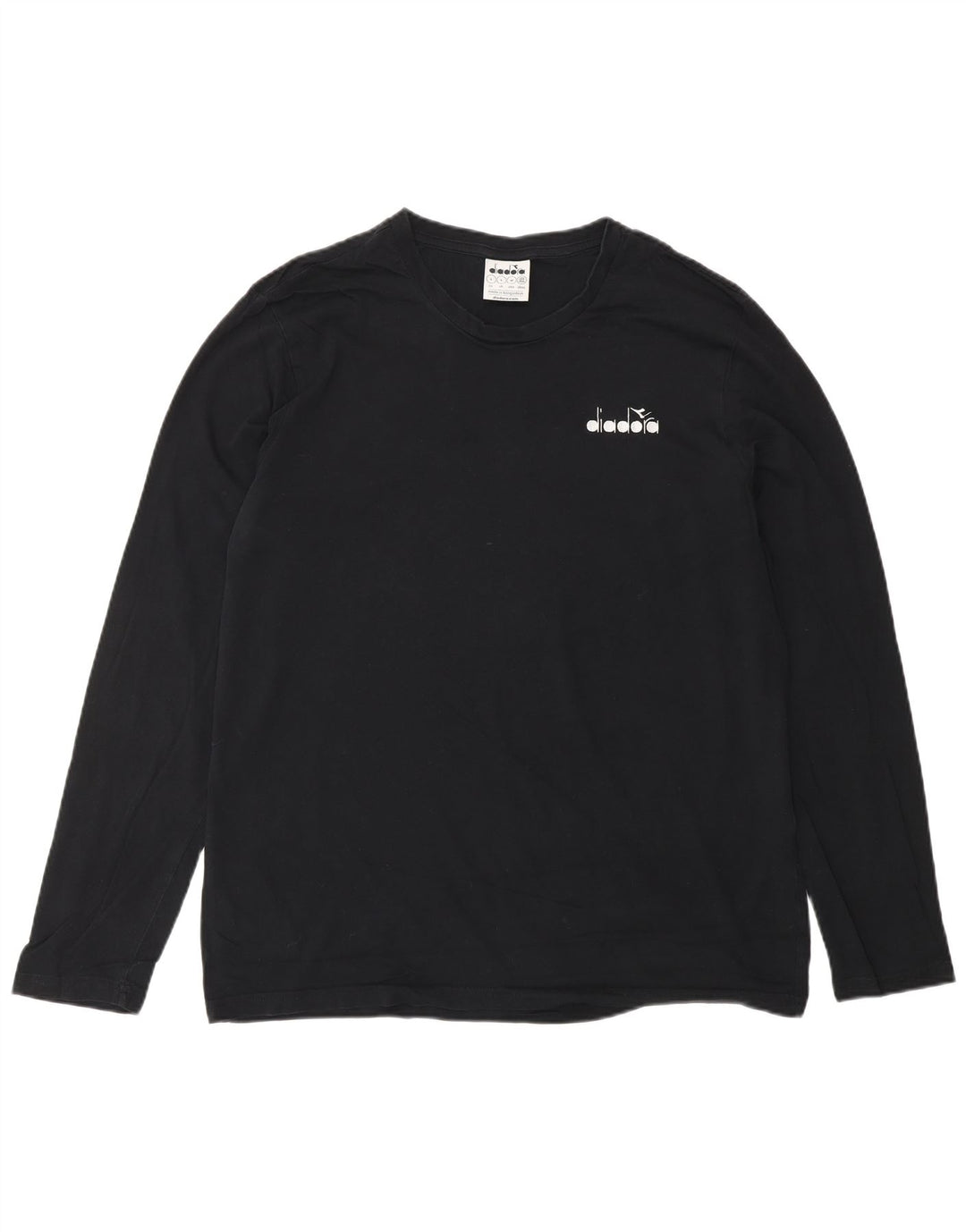 DIADORA Top pentru bărbați cu mânecă lungă mare negru