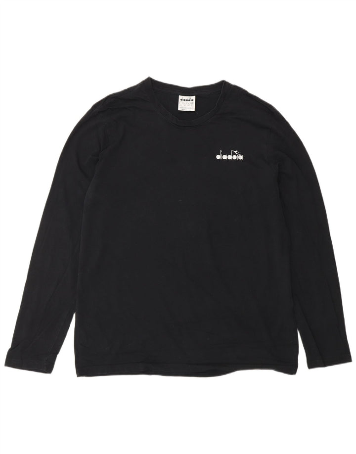 DIADORA Top pentru bărbați cu mânecă lungă mare negru