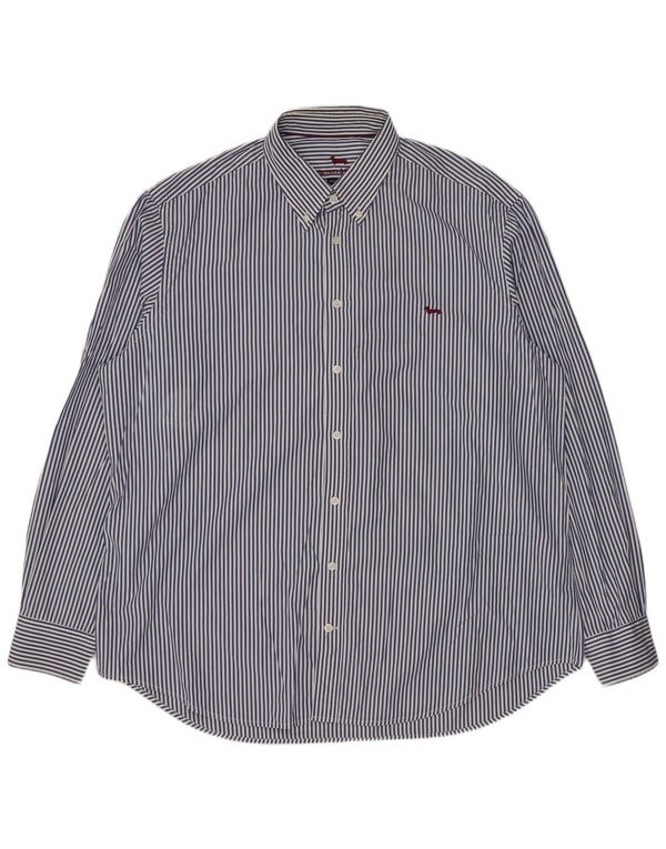 Cămașă Harmont & Blaine pentru bărbați, cu tăiere obișnuită, 3XL, bumbac cu dungi albastre