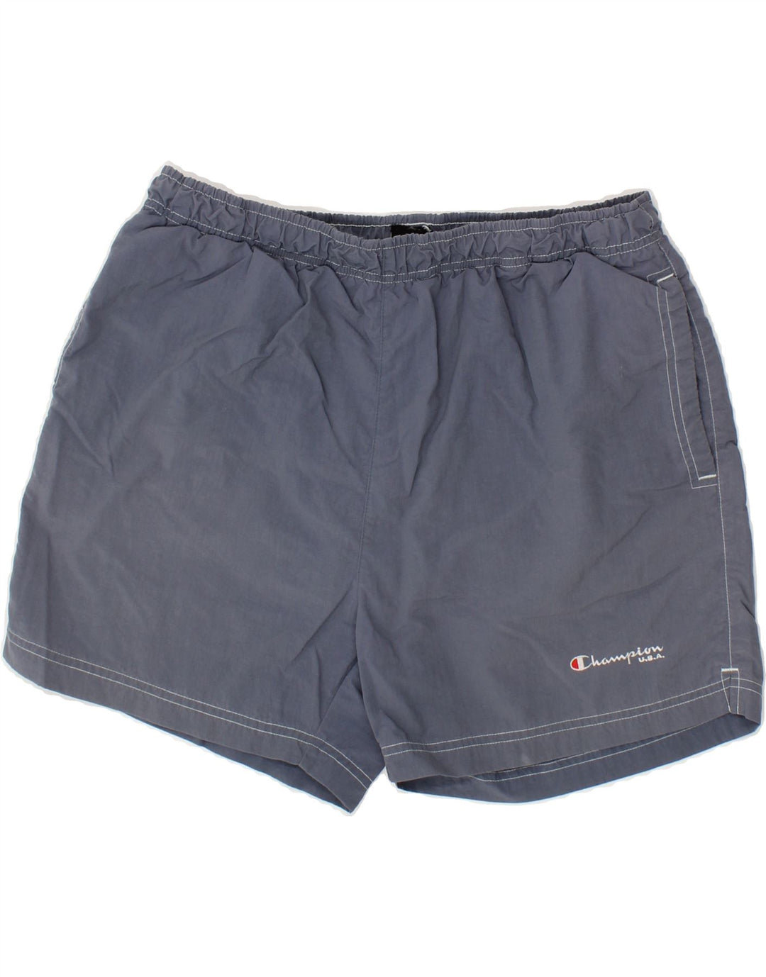 CHAMPION Mens Sport Shorts XL Blue Polyester Vintage Champion and Second-Hand Champion from Messina Hembry 