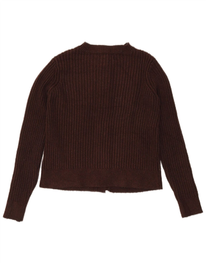 Marks & Spencer Pulover Crop Cardigan pentru femei UK 10 Poliester maro mic