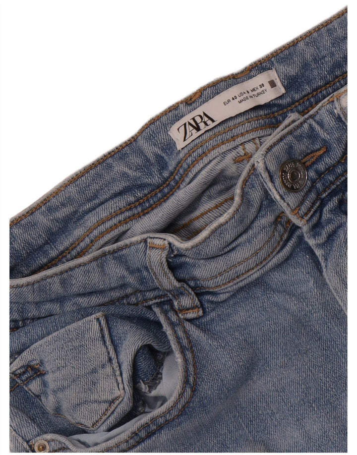 Blugi skinny distressed pentru femei Zara EU 40 Medium W30 L28 Albastru