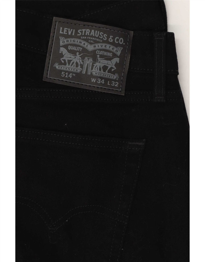 Blugi drepti pentru bărbați Levi's 514 W34 L32 bumbac negru