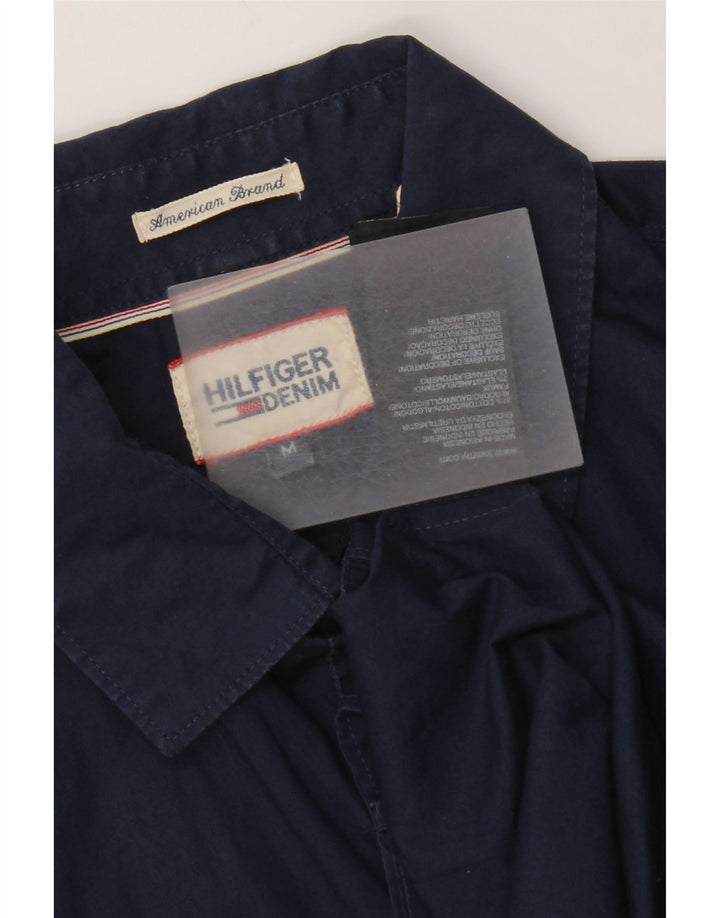 Cămașă cu mânecă scurtă pentru bărbați Tommy Hilfiger, bumbac mediu albastru bleumarin