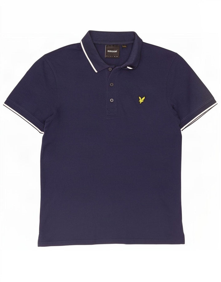 Tricou polo pentru bărbați Lyle & Scott, mediu bleumarin, cu dungi