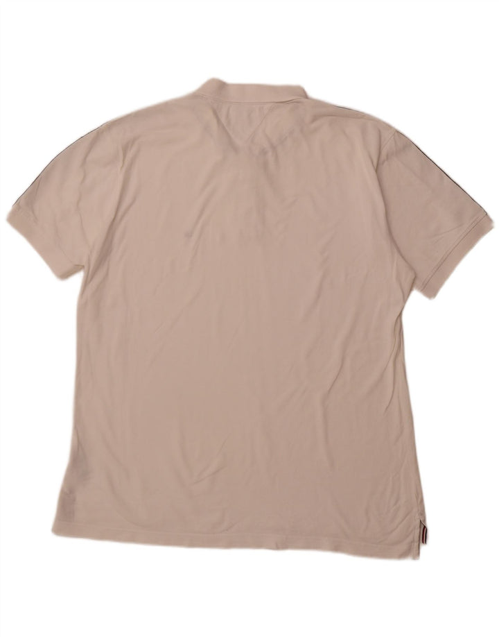 Cămașă polo TOMMY HILFIGER pentru bărbați, 2XL, bumbac color block, alb