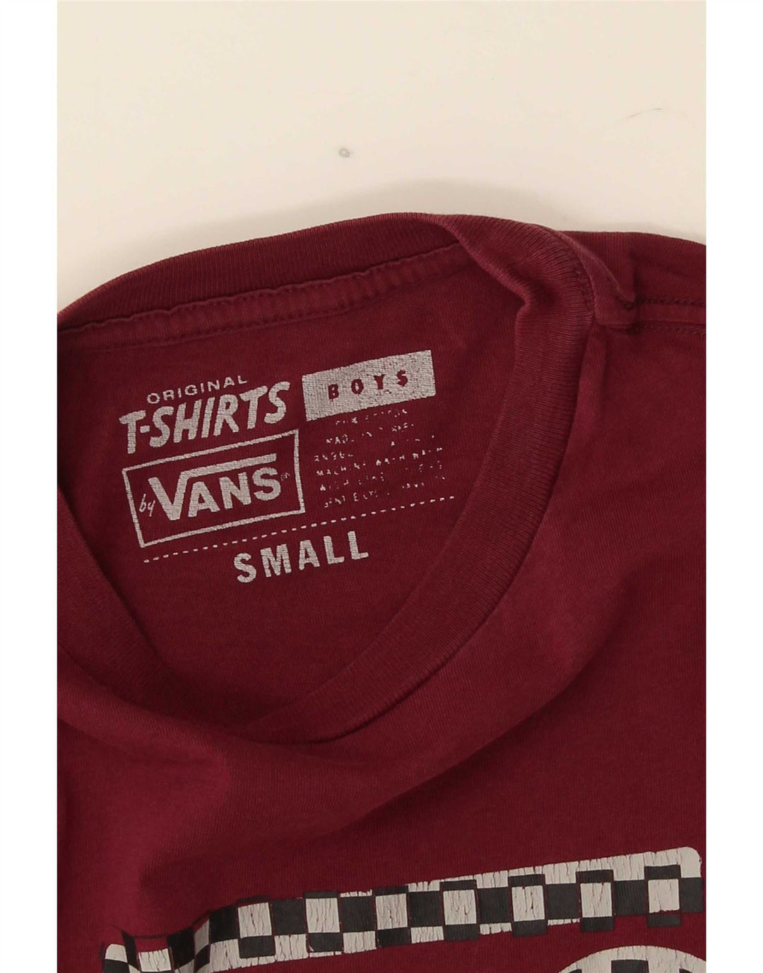 Tricou grafic Vans pentru baieti Top 8-9 ani mic Bordeaux