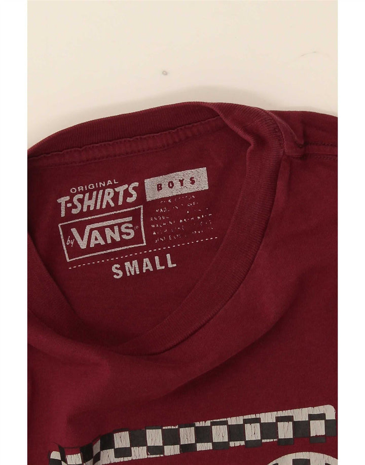 Tricou grafic Vans pentru baieti Top 8-9 ani mic Bordeaux
